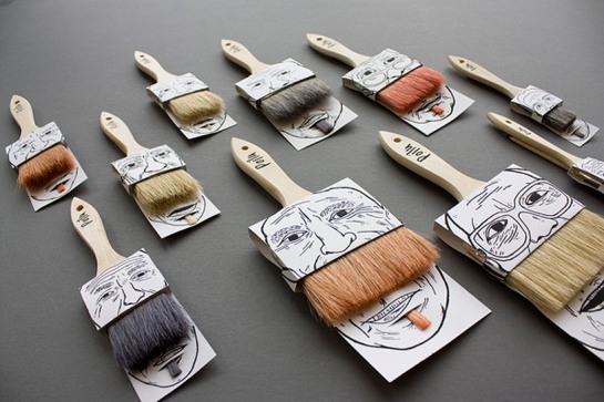 moustache paintbrush packaging by simon laliberté